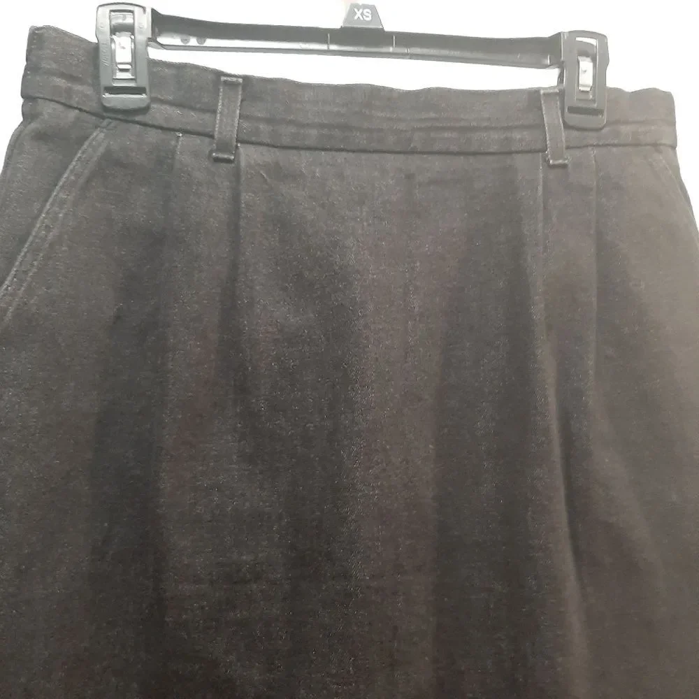 I.C Isaacs Modest Denim Black Maxi Skirt Pocket Size 12